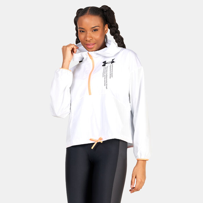 Under Armour Women's Woven Graphic Jacket White Under Armour Women's Woven Graphic Jacket White image number 0