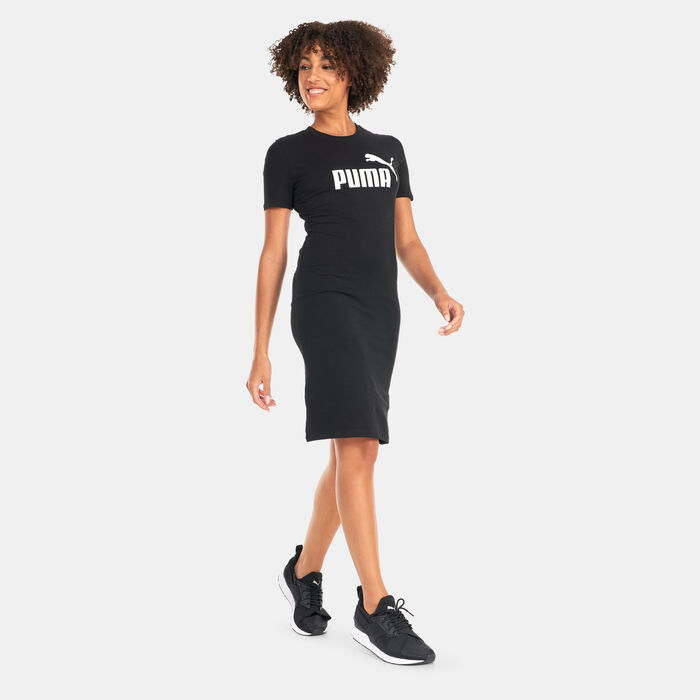PUMA Women's Essentials Slim T-Shirt Dress Black image number 0