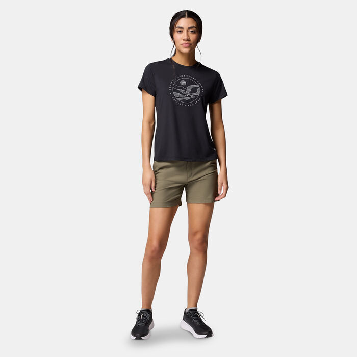 Columbia Women's Sloan Ridge Technical Hiking T-Shirt Black Columbia Women's Sloan Ridge Technical Hiking T-Shirt Black image number 2