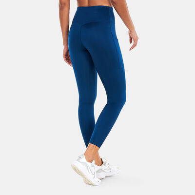 Buy Nike Women's Dri-FIT GO Mid-Rise Leggings Blue in KSA -SSS