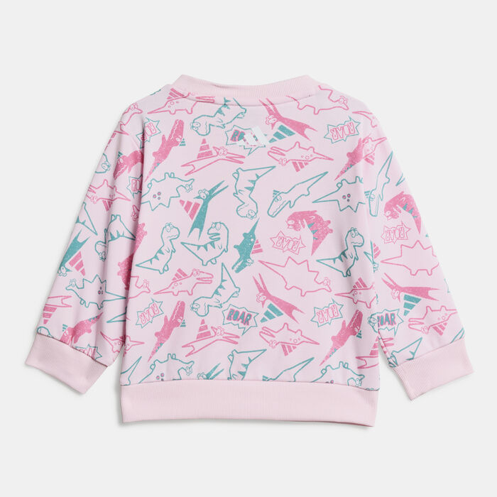 adidas Kids' Seasonal Essentials Adiraptor Sweatshirt And Joggers Set Pink image number 2