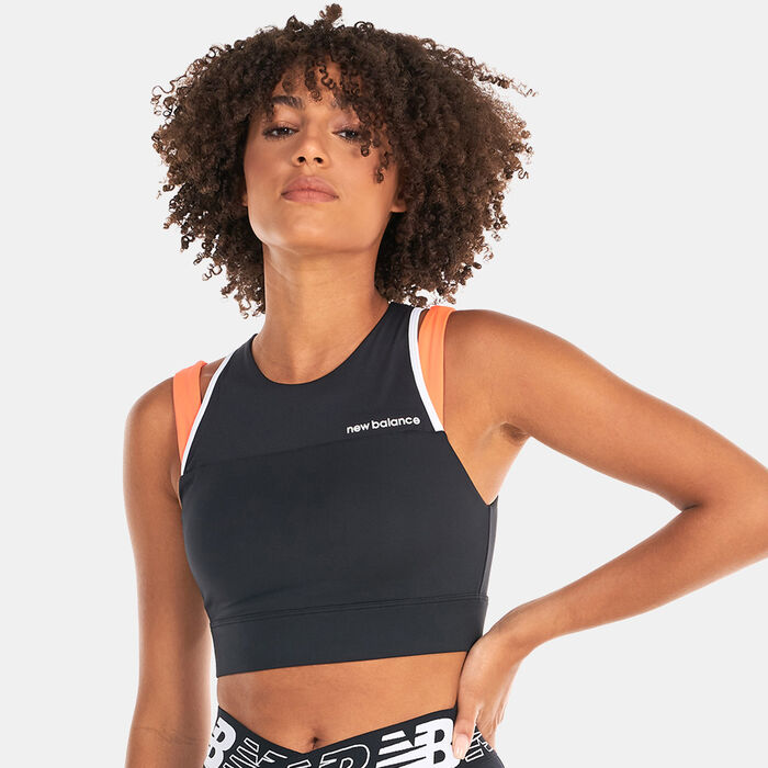New Balance Women's Shape Shield Crop Bra Black New Balance Women's Shape Shield Crop Bra Black image number 0