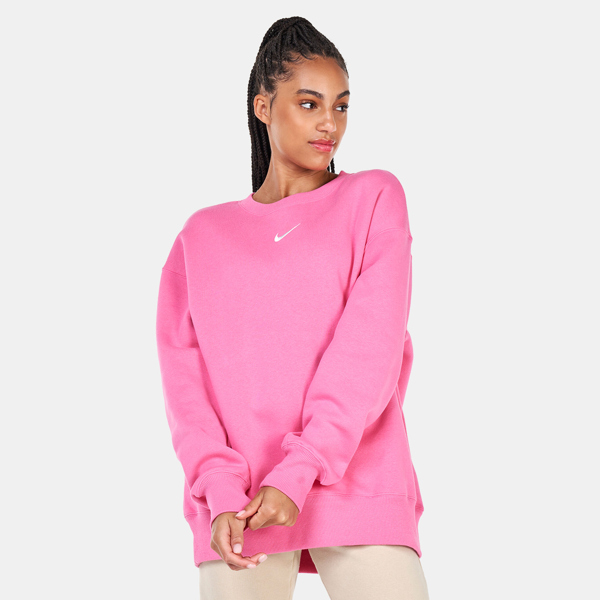 Pink fleece sweatshirt outlet