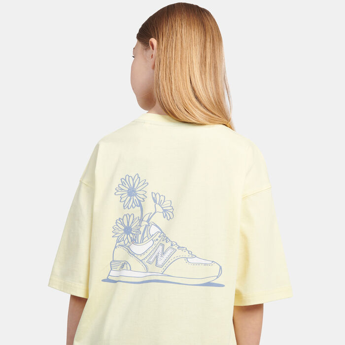 New Balance Kids' Floral Sneaker T-Shirt Grey image number 3
