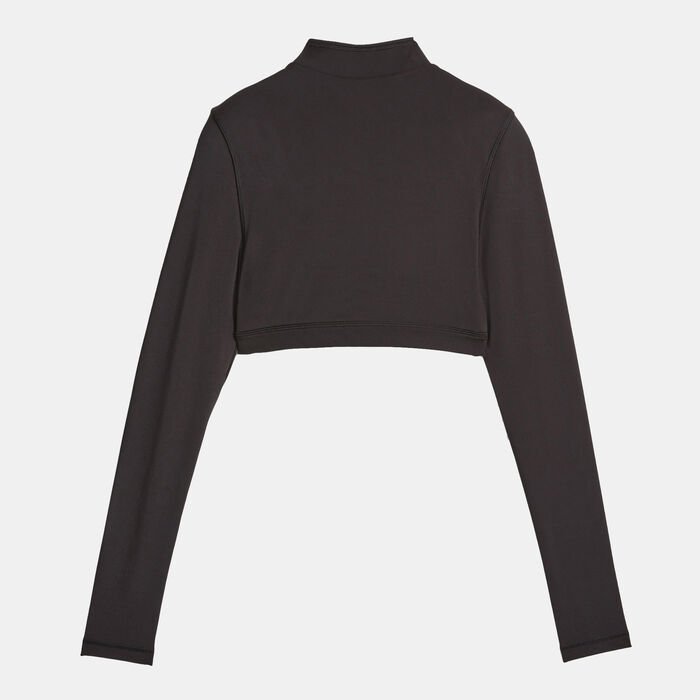 PUMA Women's Modest Activewear Long Sleeve Sports Bra Black image number 1