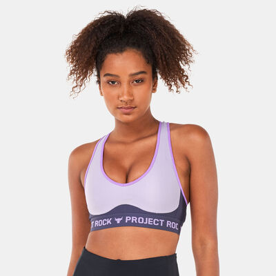 Under Armour Women's Project Rock Crossback Disrupt Sports Bra Purple Under Armour Women's Project Rock Crossback Disrupt Sports Bra Purple