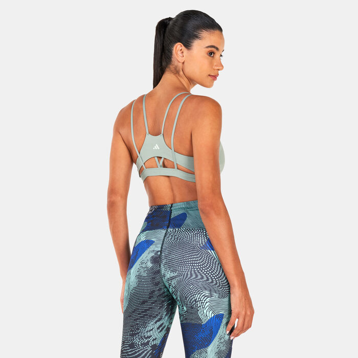 adidas Women's Yoga Studio Luxe Training Sports Bra Green adidas Women's Yoga Studio Luxe Training Sports Bra Green image number 1