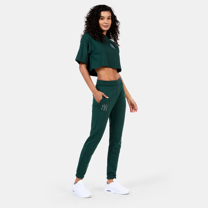New Era Women's MLB New York Yankees Diamante Joggers Green New Era Women's MLB New York Yankees Diamante Joggers Green image number 2