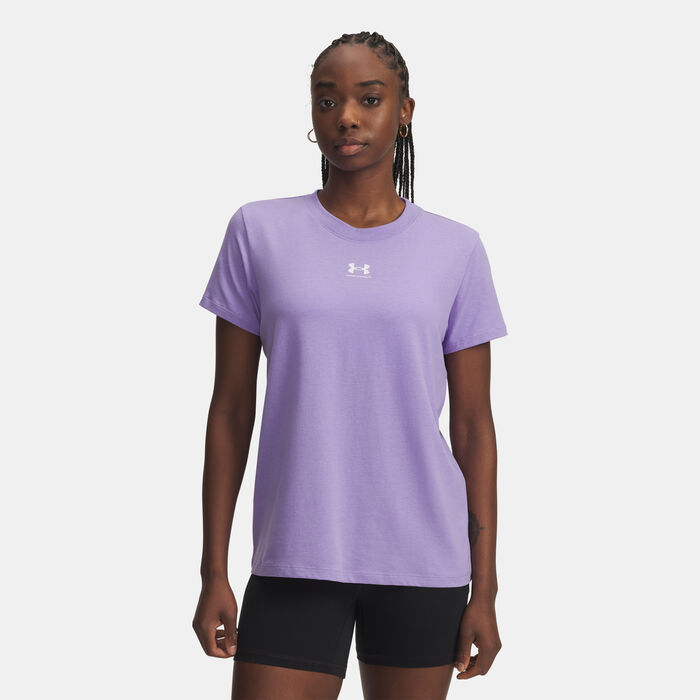 Under Armour Women's Rival Core T-Shirt Purple Under Armour Women's Rival Core T-Shirt Purple image number 0