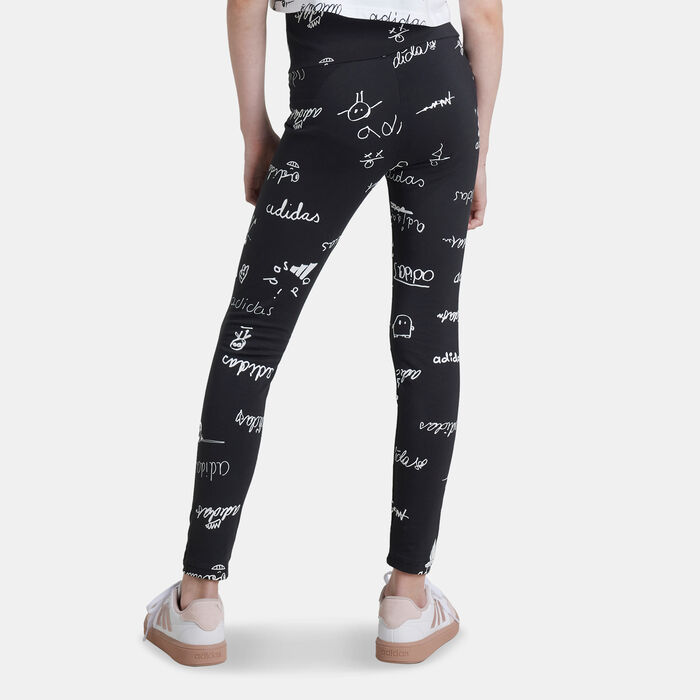 adidas Kids' Brand Love Leggings Black adidas Kids' Brand Love Leggings Black image number 1