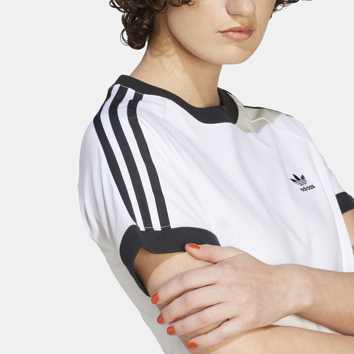 adidas Originals Women's Adicolor Classics Slim 3-Stripes T-Shirt White adidas Originals Women's Adicolor Classics Slim 3-Stripes T-Shirt White image number 3