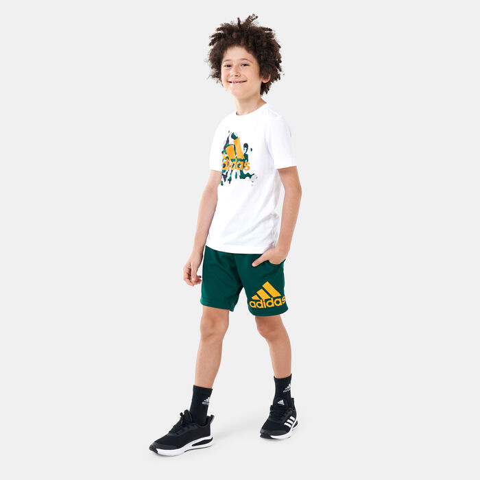 adidas Kids' Designed 2 Move Logo Shorts Green image number 2