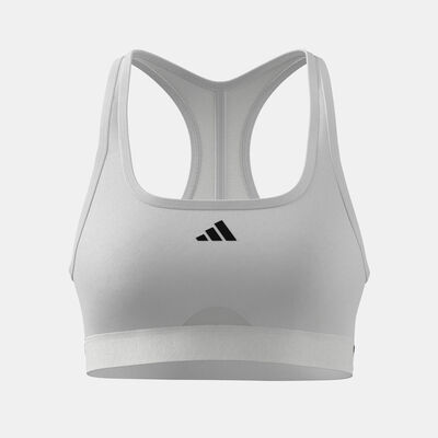 adidas Women's Powerimpact Medium-Support Training Sports Bra White