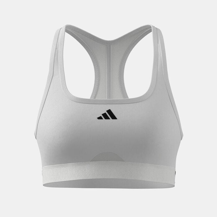adidas Women's Powerimpact Medium-Support Training Sports Bra White adidas Women's Powerimpact Medium-Support Training Sports Bra White image number 0