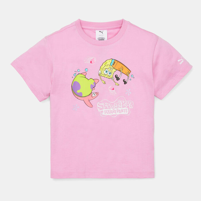 PUMA Kids' x SpongeBob T-Shirt Pink PUMA Kids' x SpongeBob T-Shirt Pink image number 0