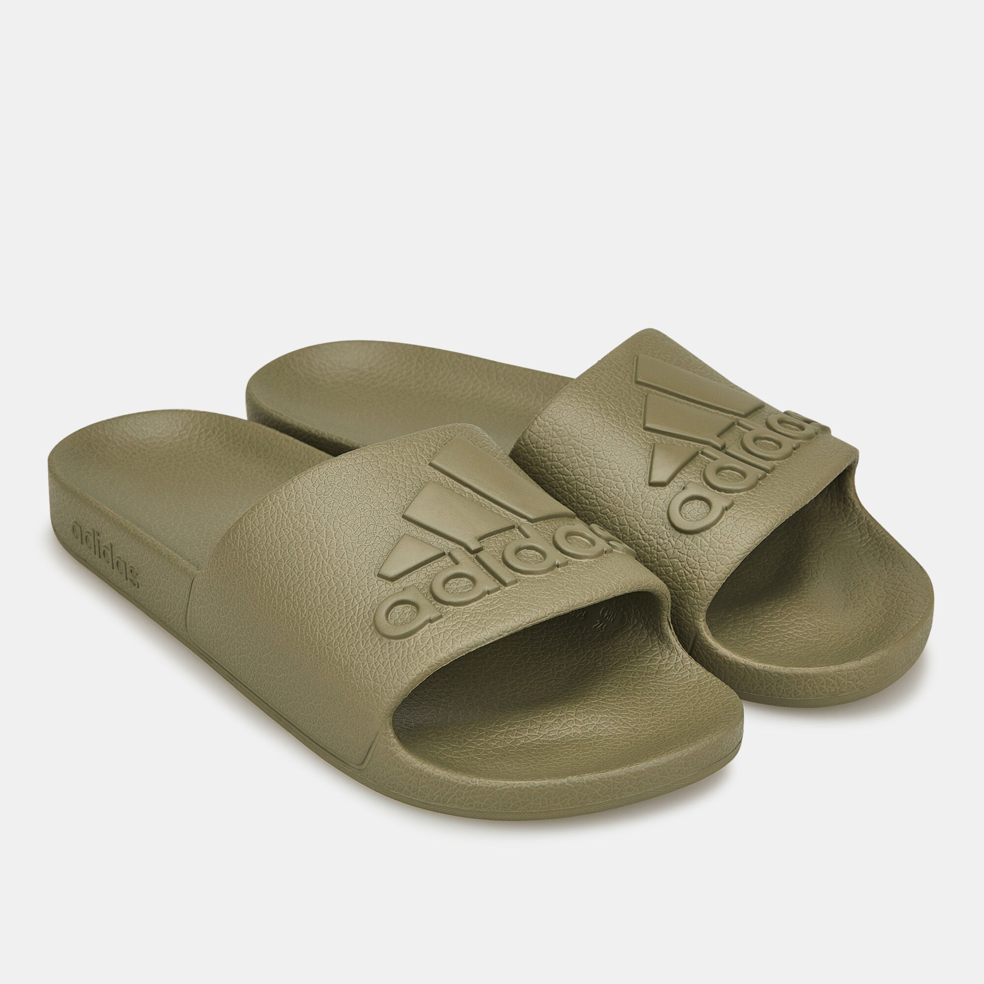 Adidas cloudfoam slides green hotsell