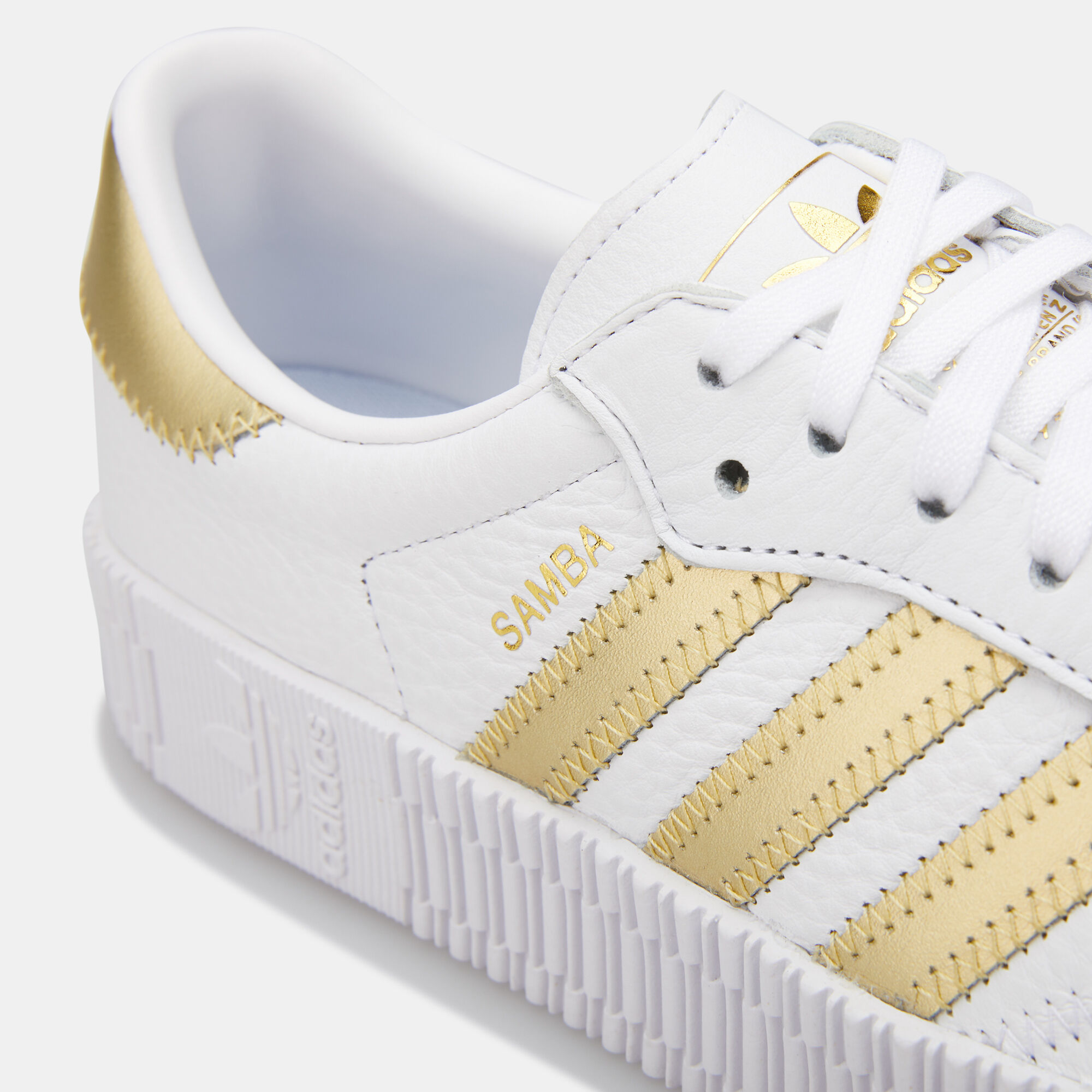 Adidas sambarose white cheap gold