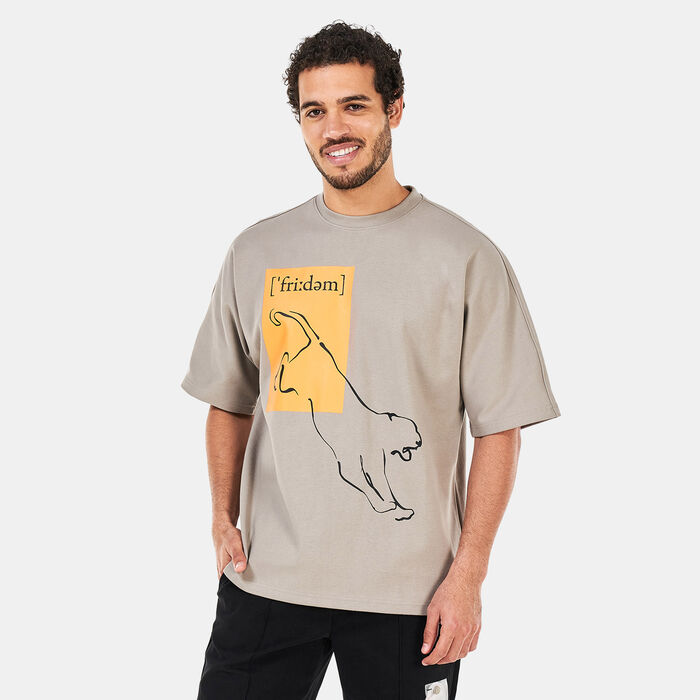 Tee Library Men's Oversized T-Shirt Beige Tee Library Men's Oversized T-Shirt Beige image number 0