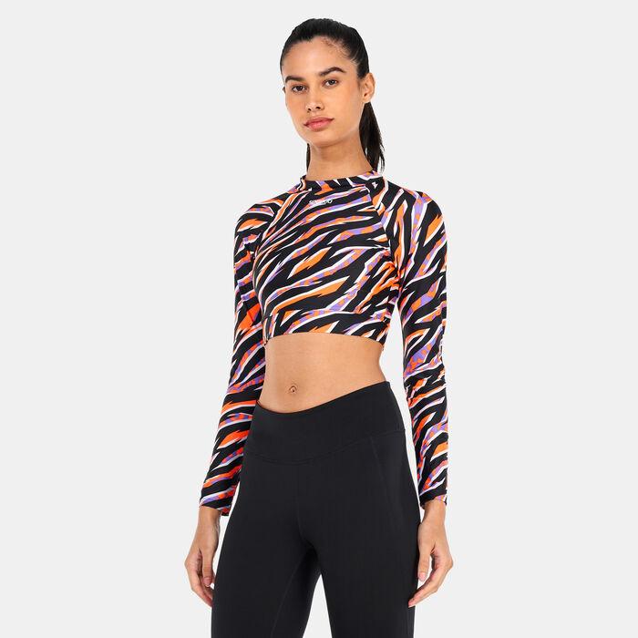Speedo Women's Printed Rash Crop Top Multi-Color Speedo Women's Printed Rash Crop Top Multi-Color image number 0