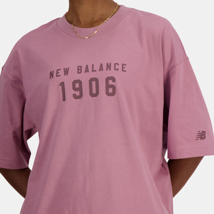 New Balance Women's Iconic Collegiate T-Shirt Red image number 5