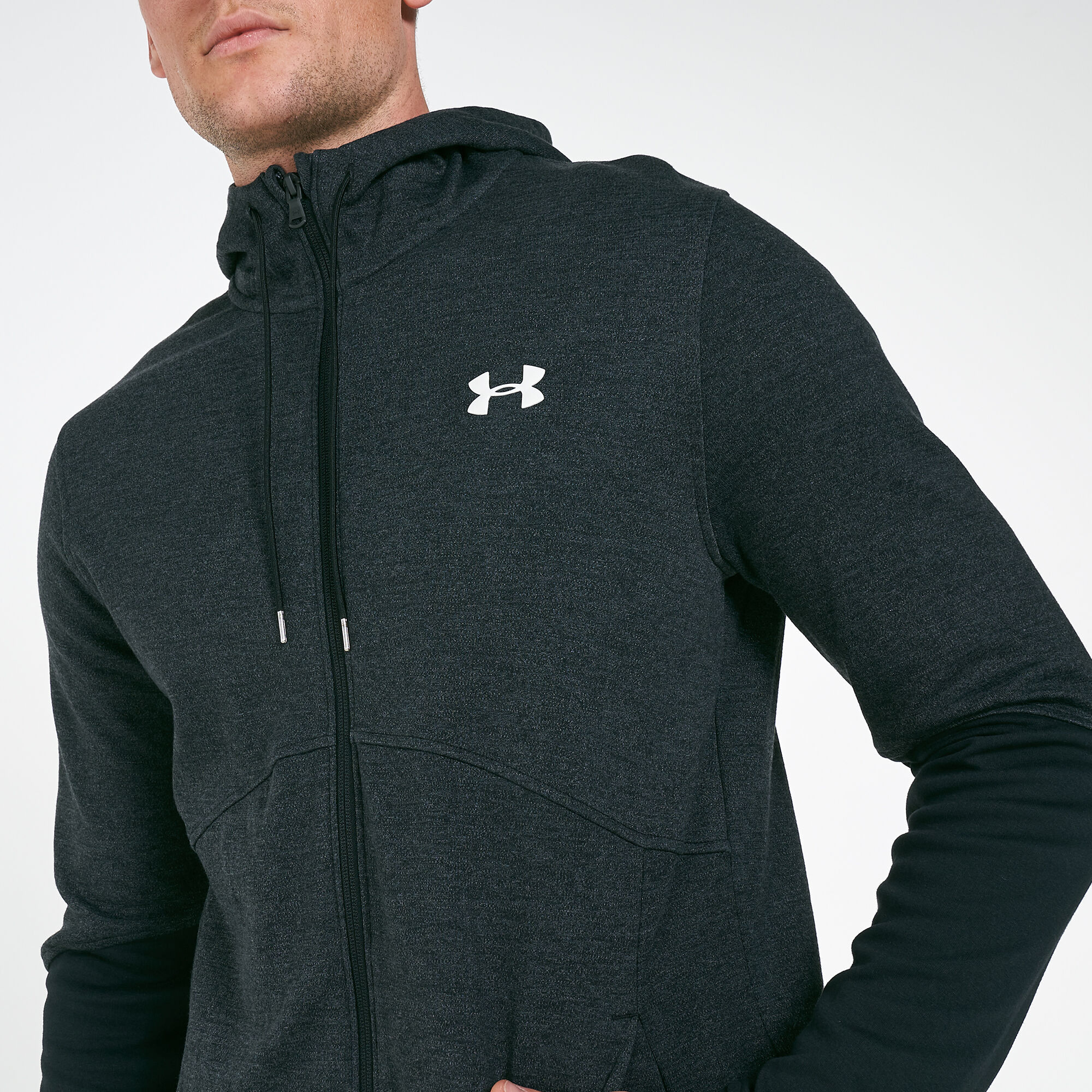 Men's ua double knit full zip hoodie clearance