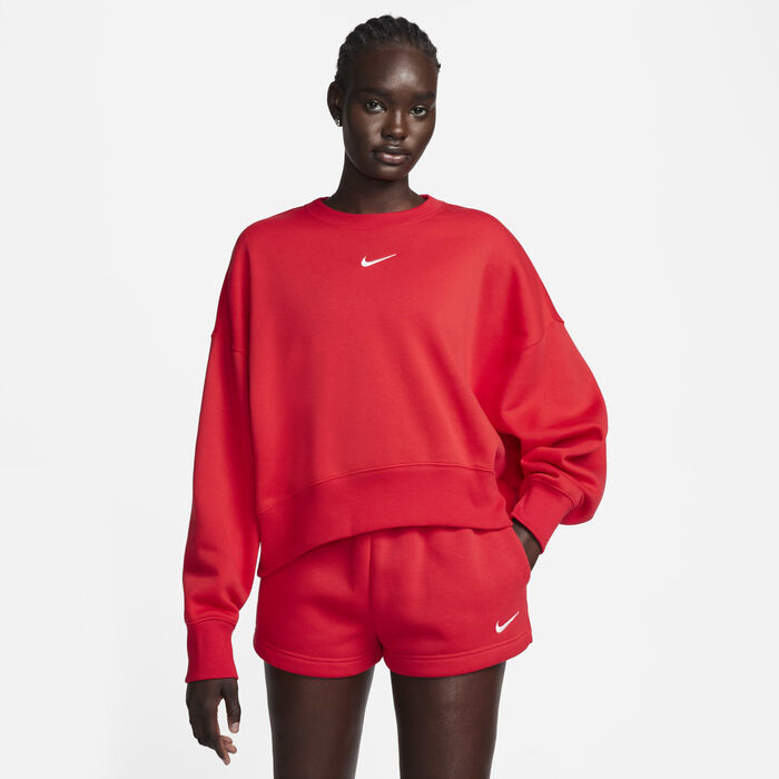 Nike Women's Sportswear Phoenix Fleece Sweatshirt Red Nike Women's Sportswear Phoenix Fleece Sweatshirt Red image number 0