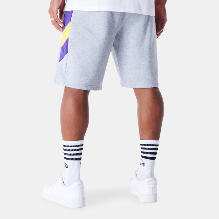 New Era Men's NBA Los Angeles Lakers Panel Shorts Grey New Era Men's NBA Los Angeles Lakers Panel Shorts Grey image number 1