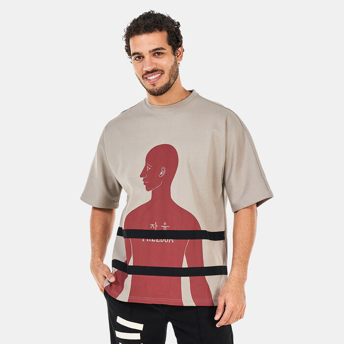 Tee Library Men's Oversized T-Shirt Beige Tee Library Men's Oversized T-Shirt Beige image number 0