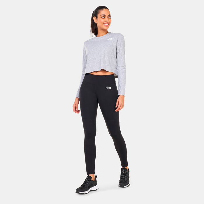 The North Face Women's Longsleeve Crop Top Grey image number 2
