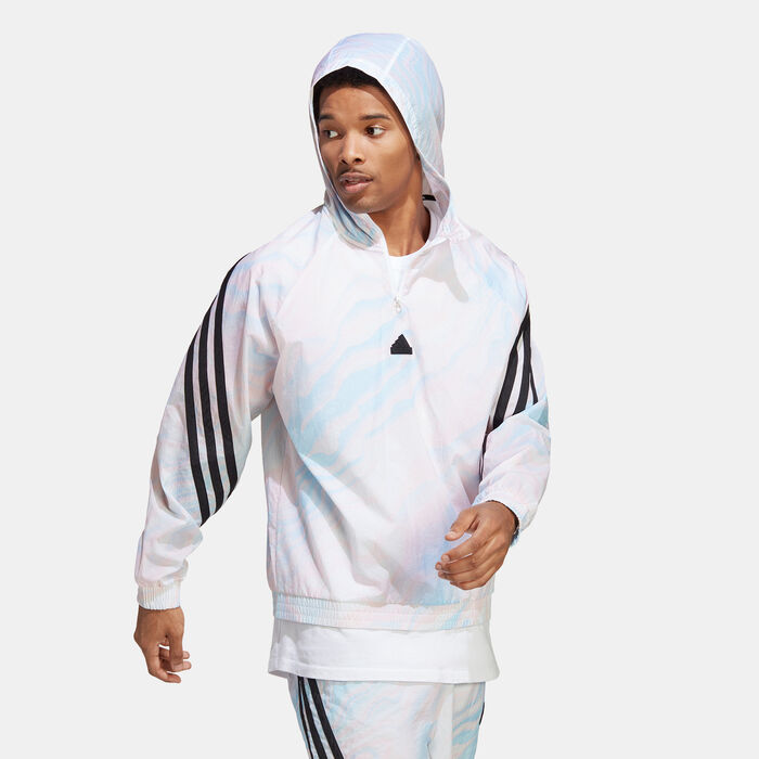 adidas Men's Future Icons Allover Print Hoodie Peach image number 2