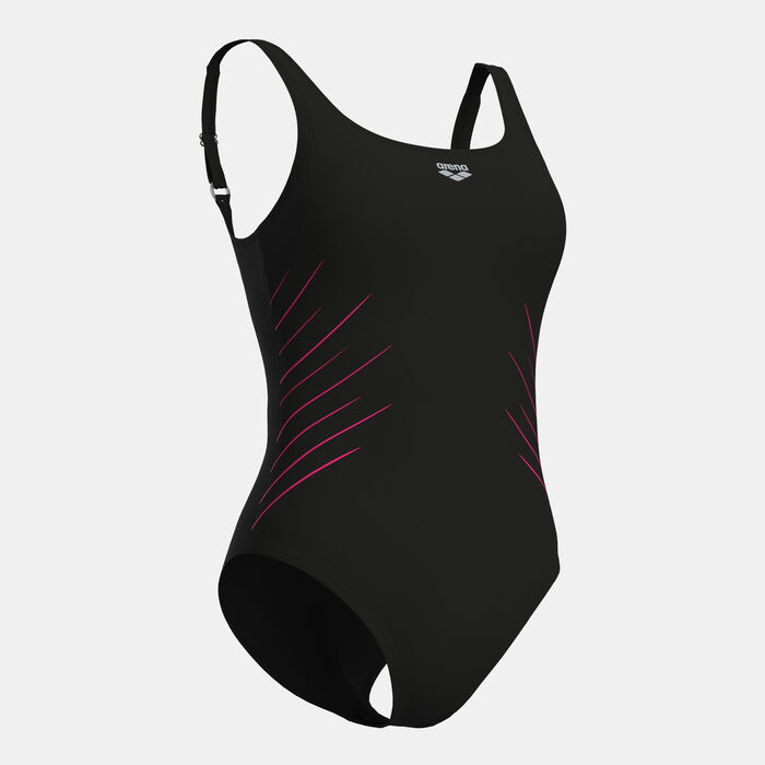 Arena Women's Isa Squared Back Swimsuit Black Arena Women's Isa Squared Back Swimsuit Black image number 3