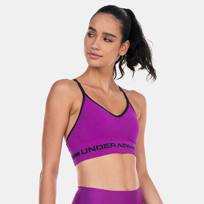 Under Armour Women's Seamless Long Heather Sports Bra Purple Under Armour Women's Seamless Long Heather Sports Bra Purple