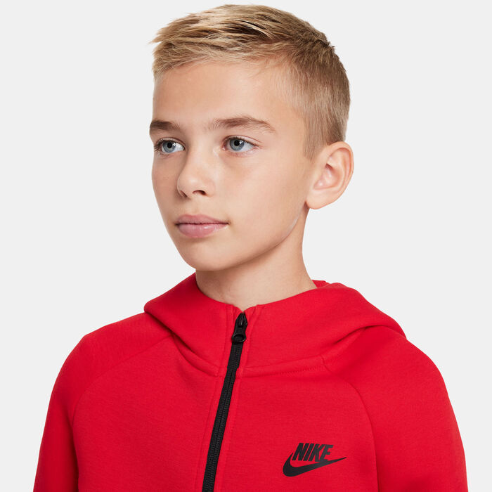 Nike Kids' Sportswear Tech Fleece Full-Zip Hoodie Red Nike Kids' Sportswear Tech Fleece Full-Zip Hoodie Red image number 3