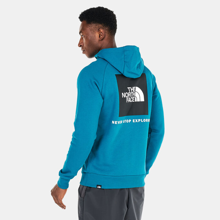 The North Face Men's Raglan Red Box Hoodie Blue The North Face Men's Raglan Red Box Hoodie Blue image number 1