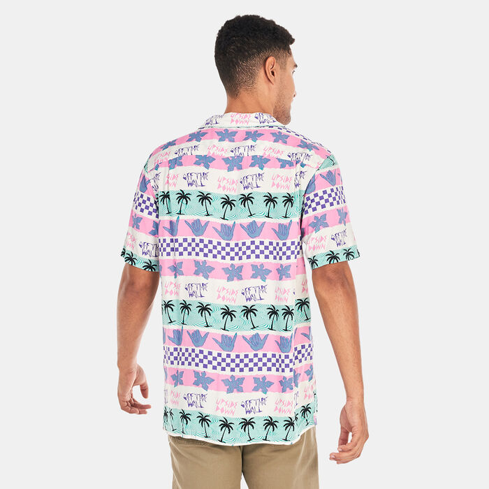 Vans Men's x Stranger Things California Stripe Shirt Pink Vans Men's x Stranger Things California Stripe Shirt Pink image number 1