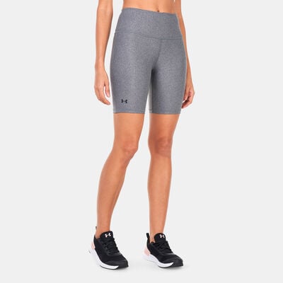 Under Armour Women's HeatGear Armour Bike Shorts Grey Under Armour Women's HeatGear Armour Bike Shorts Grey