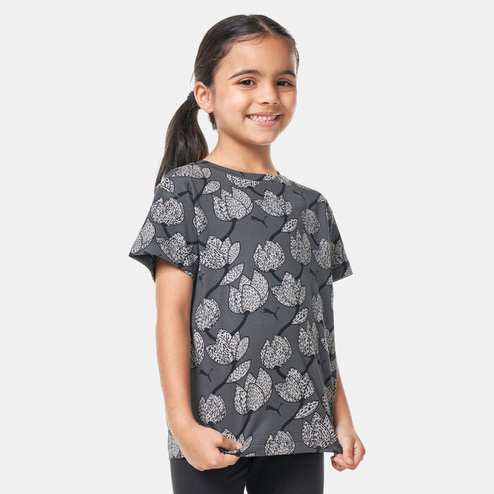 PUMA Kids' Esssentials+ Blossom T-Shirt Black PUMA Kids' Esssentials+ Blossom T-Shirt Black image number 0