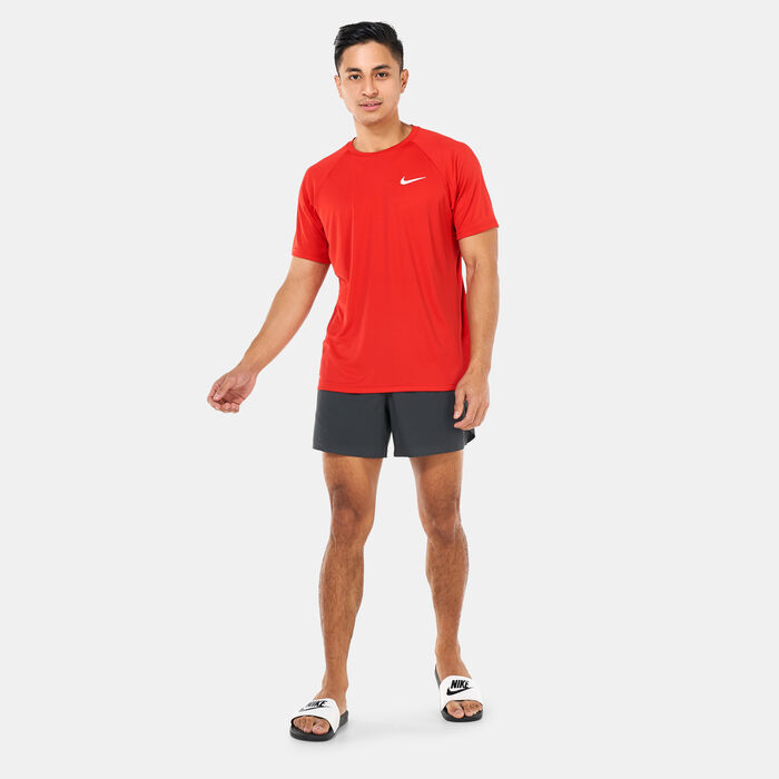 Nike Swim Men's Hydroguard Swimming Top Red Nike Swim Men's Hydroguard Swimming Top Red image number 2