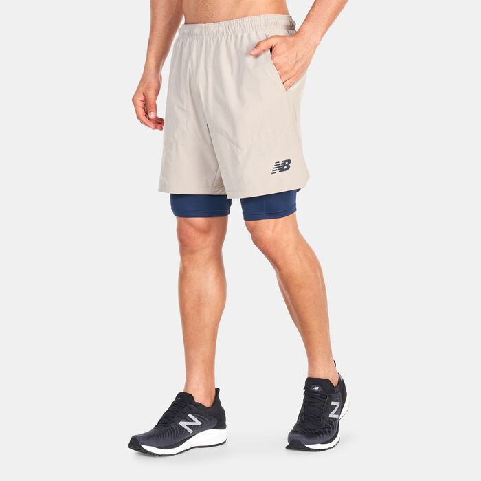 New Balance Men's R.W.Tech 7-inch 2-in-1 Shorts Grey New Balance Men's R.W.Tech 7-inch 2-in-1 Shorts Grey image number 0