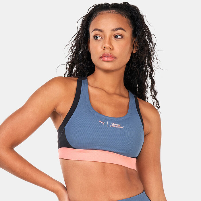 PUMA Women's Maggie Stephenson Low Impact Sports Bra Grey PUMA Women's Maggie Stephenson Low Impact Sports Bra Grey image number 0