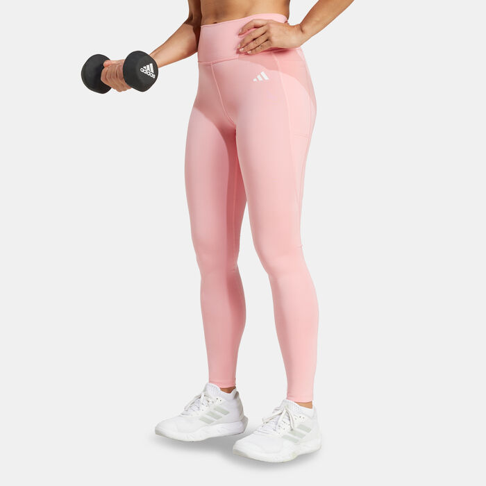 adidas Women's Optime Essentials Training Leggings Pink adidas Women's Optime Essentials Training Leggings Pink image number 0