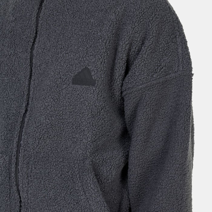 adidas Men's Polar Fleece Full-Zip Hooded Jacket Black adidas Men's Polar Fleece Full-Zip Hooded Jacket Black image number 4