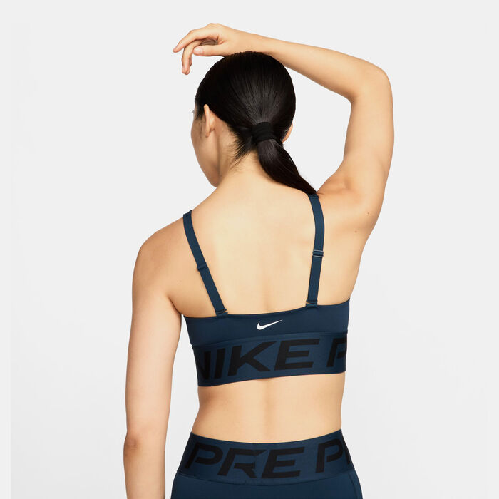 Nike Women's Pro Indy Plunge Medium-Support Sports Bra Blue image number 1