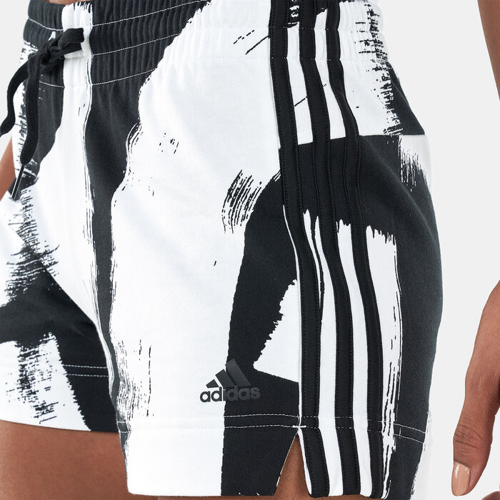 adidas Women's Essential Printed 3-Stripes Shorts Multi-Color adidas Women's Essential Printed 3-Stripes Shorts Multi-Color image number 3