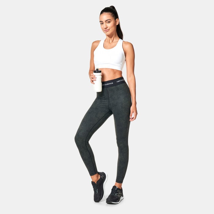 New Balance Women's Sleek Medium-Support Sports Bra White New Balance Women's Sleek Medium-Support Sports Bra White image number 4
