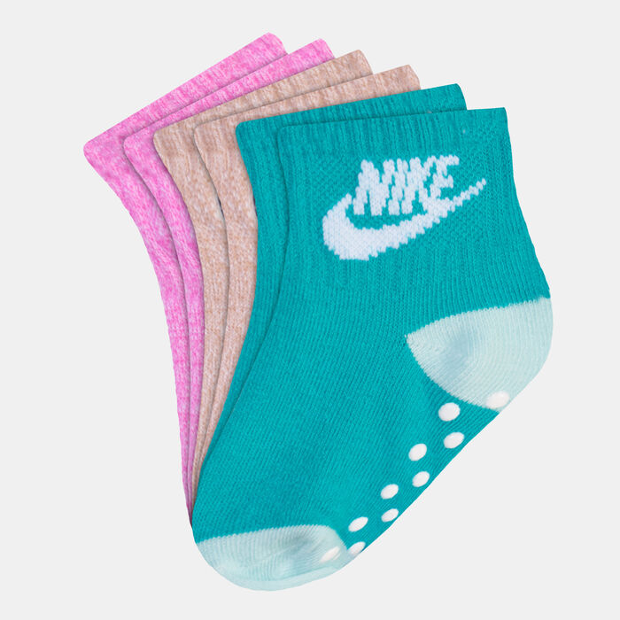 Nike Kids' 'N is for Nike' Gripper Ankle Socks (3 Pairs) Pink Nike Kids' 'N is for Nike' Gripper Ankle Socks (3 Pairs) Pink image number 0