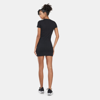 PUMA Women's Classics Ribbed T-Shirt Dress Black