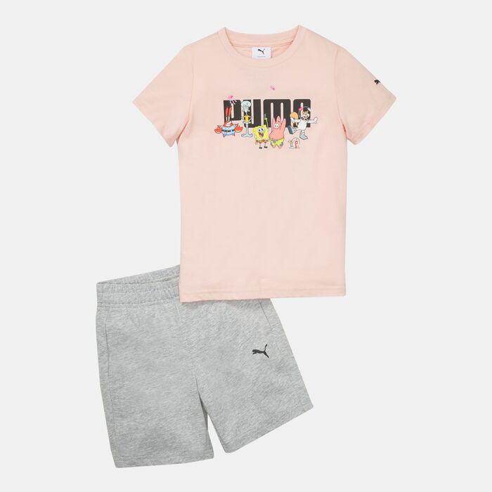 PUMA Kids' x SPONGEBOB Shorts And Jersey Set Peach image number 0