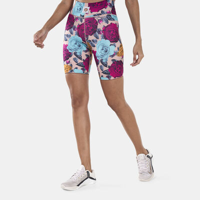 Nike Women's One Dri-FIT Icon Clash Allover Print 7-Inch Shorts Red