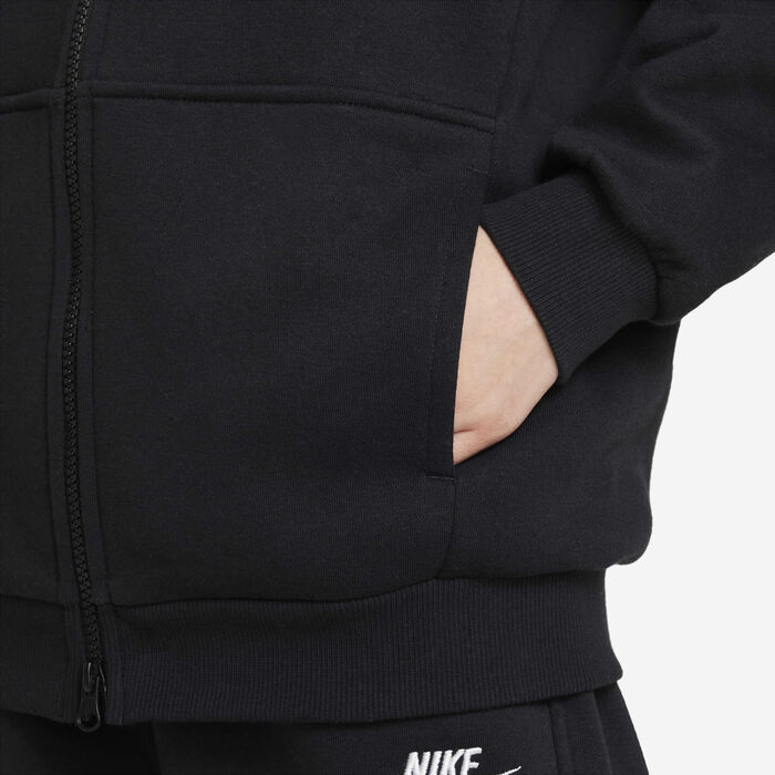 Nike Kids' Sportswear Club Fleece Oversized Full-Zip Hoodie Black Nike Kids' Sportswear Club Fleece Oversized Full-Zip Hoodie Black image number 3